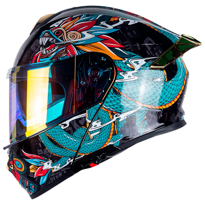 CASCO THUNDER QUETZALCOATL VERDE