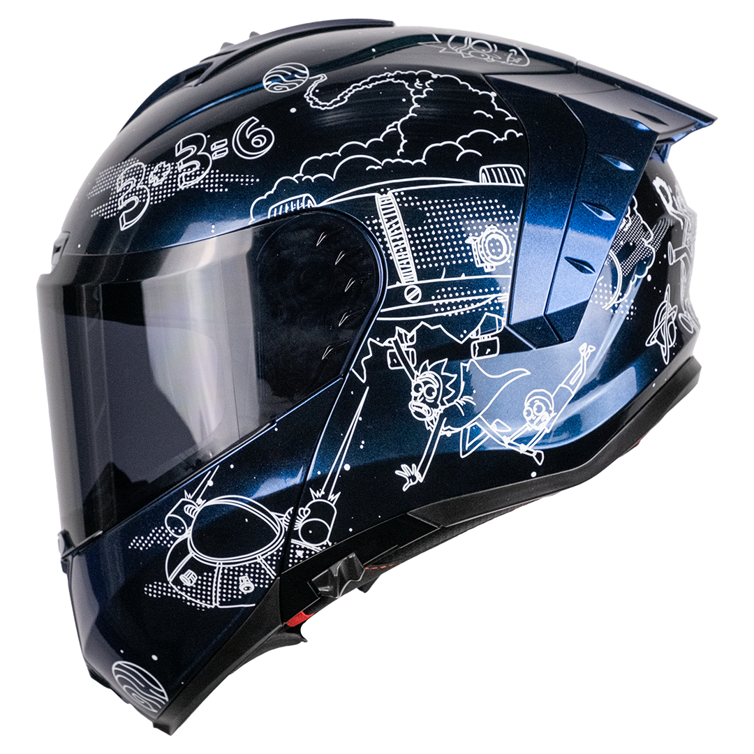 CASCO SNOW RICK & MORTY GALACTIC AZUL FLUORESCENTE 3