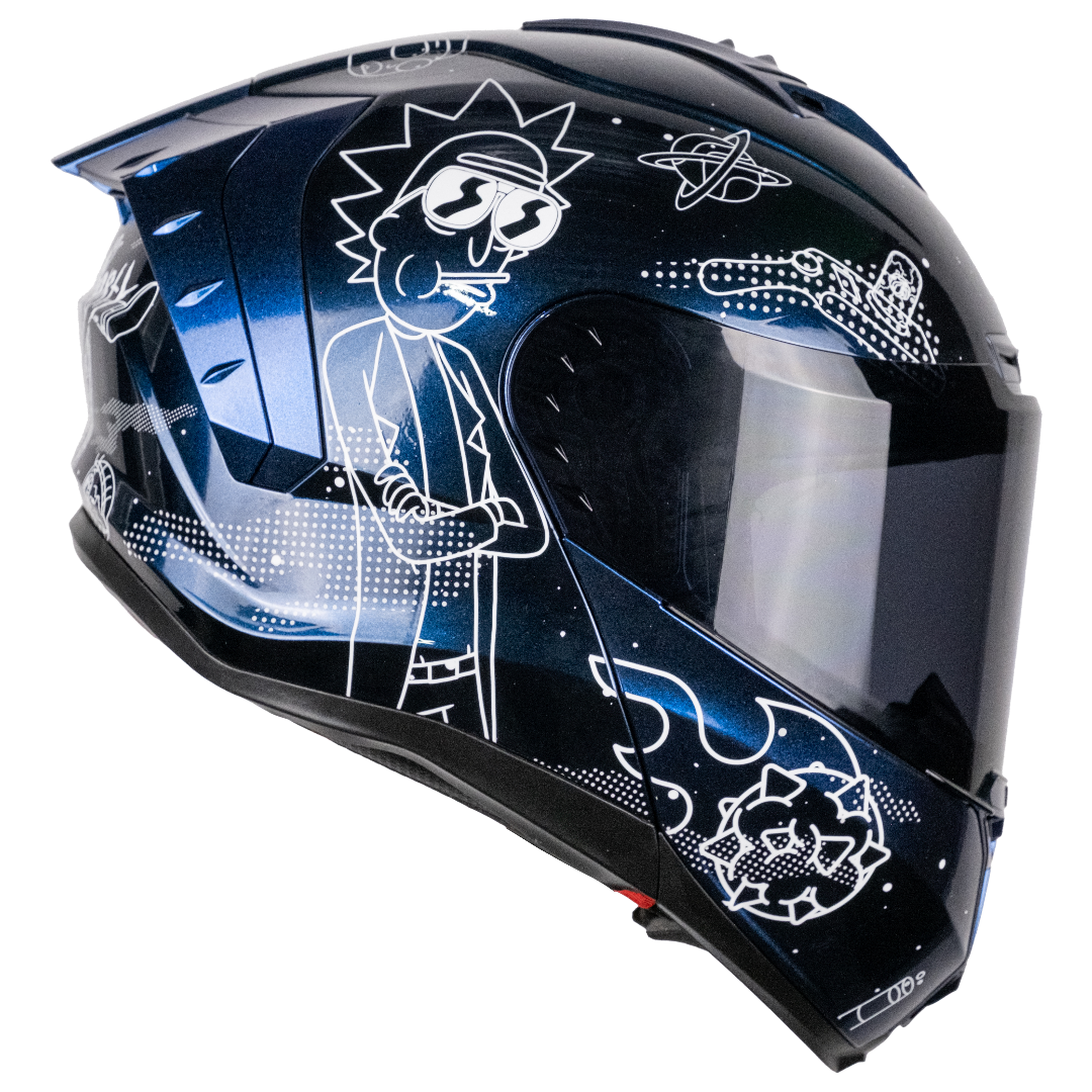 CASCO SNOW RICK & MORTY GALACTIC AZUL FLUORESCENTE 1