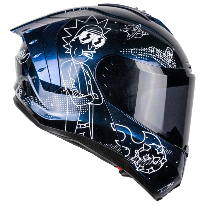 CASCO SNOW RICK & MORTY GALACTIC AZUL FLUORESCENTE 1