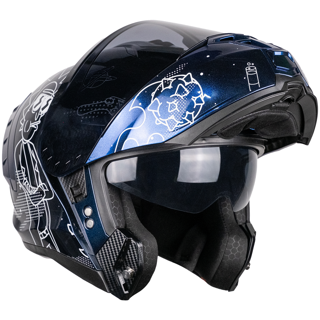 CASCO SNOW RICK & MORTY GALACTIC AZUL FLUORESCENTE 5
