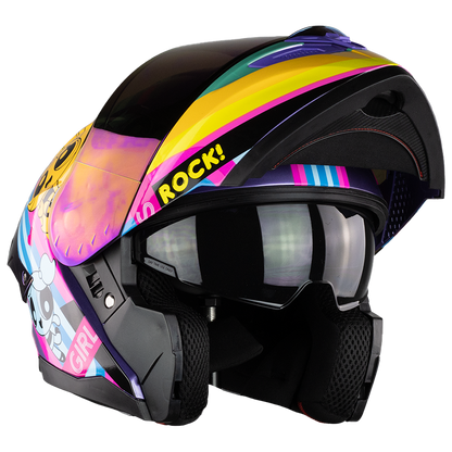 CASCO STARK CHICAS SUPERPODEROSAS ROCK GIRL MORADO Cascos KOV + de motociclista