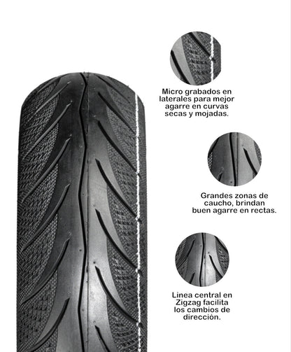 KOV TIRES STALLION 120/70-12 TL 6PR Llanta KOV + de motociclista