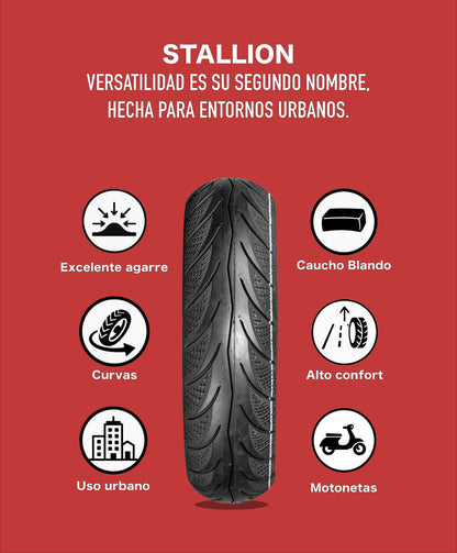KOV TIRES STALLION 120/70-12 TL 6PR Llanta KOV + de motociclista