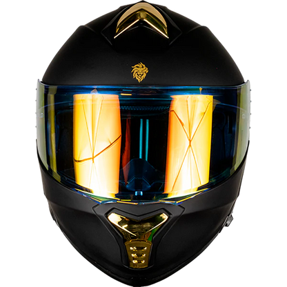 CASCO THUNDER SOLIDO NEGRO MATE DORADO