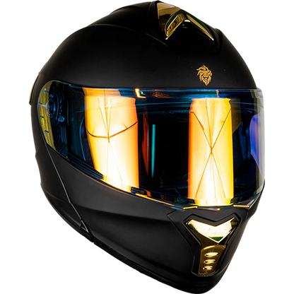 CASCO THUNDER SOLIDO NEGRO MATE DORADO