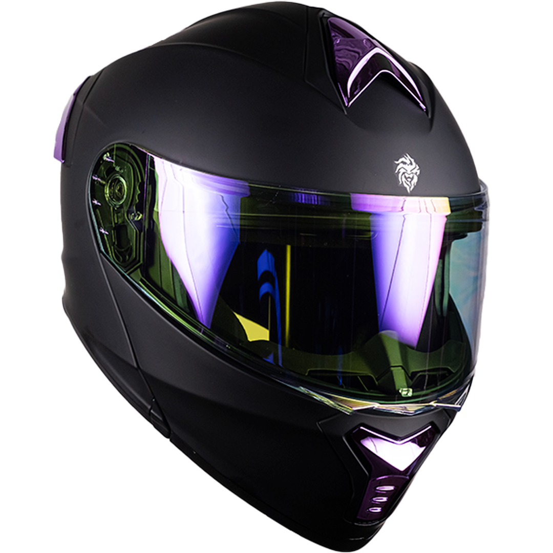 CASCO THUNDER NEGRO MATE MORADO Cascos KOV + de motociclista