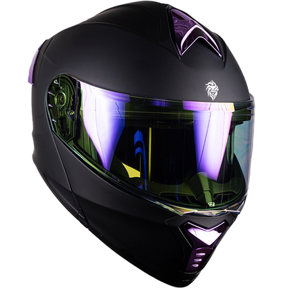 CASCO THUNDER NEGRO MATE MORADO Cascos KOV + de motociclista