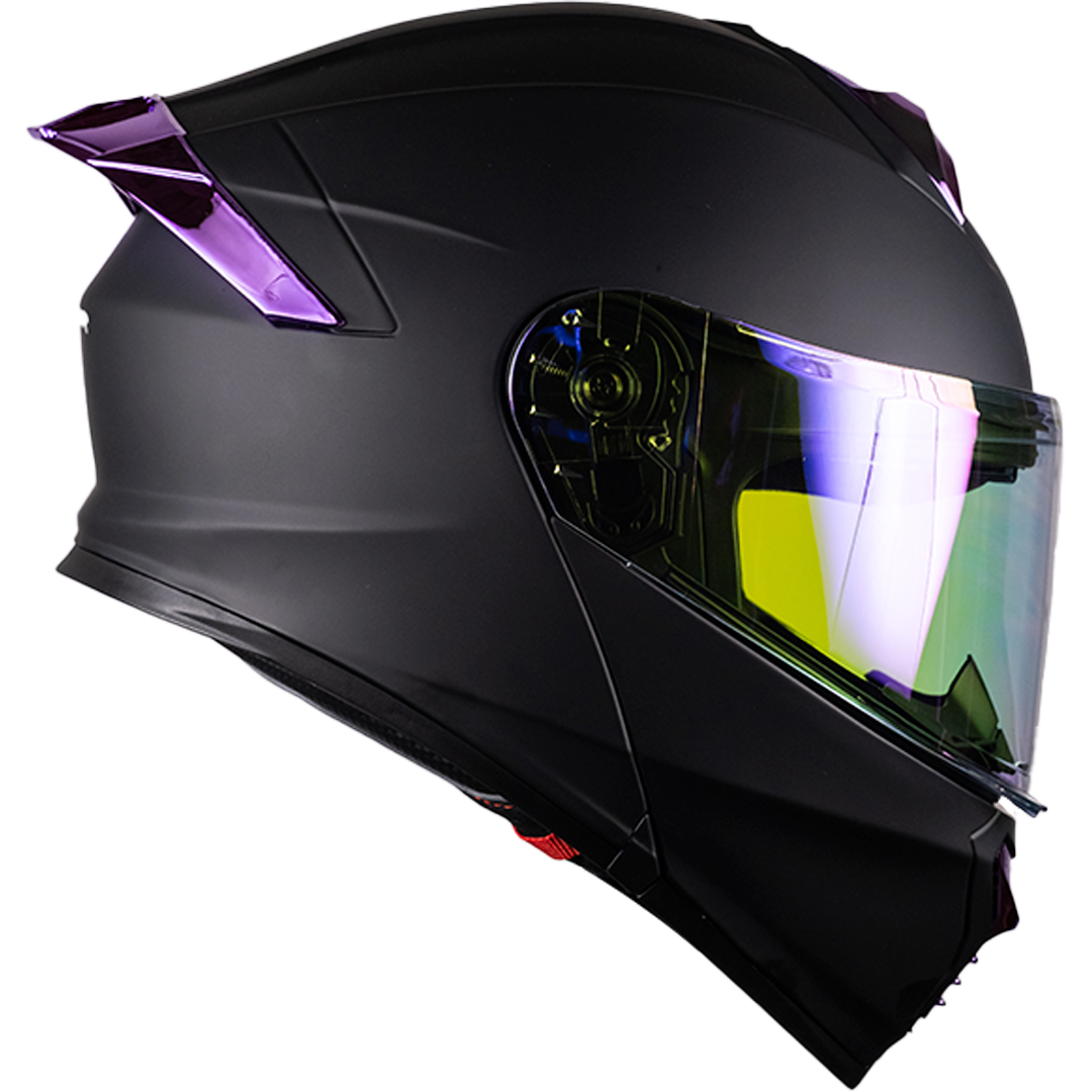 CASCO THUNDER NEGRO MATE MORADO Cascos KOV + de motociclista