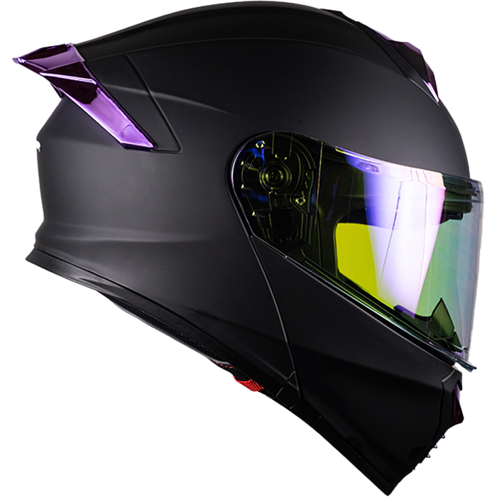 CASCO THUNDER NEGRO MATE MORADO Cascos KOV + de motociclista