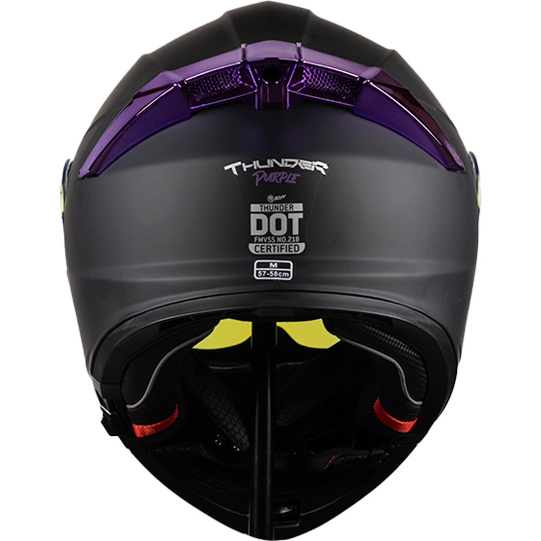 CASCO THUNDER NEGRO MATE MORADO Cascos KOV + de motociclista