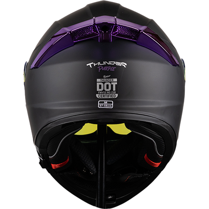 CASCO THUNDER NEGRO MATE MORADO Cascos KOV + de motociclista
