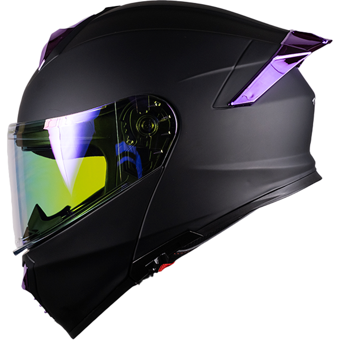 CASCO THUNDER NEGRO MATE MORADO Cascos KOV + de motociclista