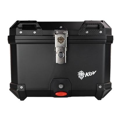 MALETERO TOP CASE BLACK CON RESPALDO 45 L Accesorios KOV + de motociclista
