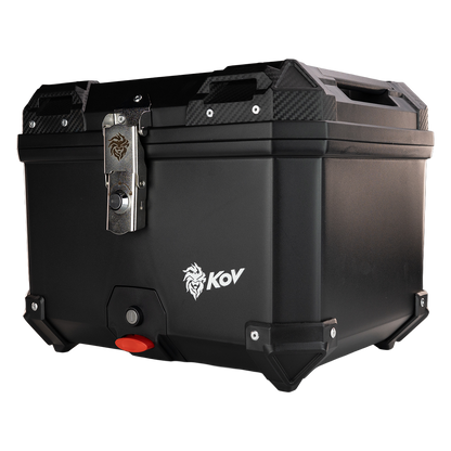 MALETERO TOP CASE BLACK CON RESPALDO 45 L Accesorios KOV + de motociclista