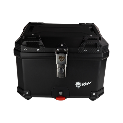 MALETERO TOP CASE BLACK CON RESPALDO 45 L Accesorios KOV + de motociclista