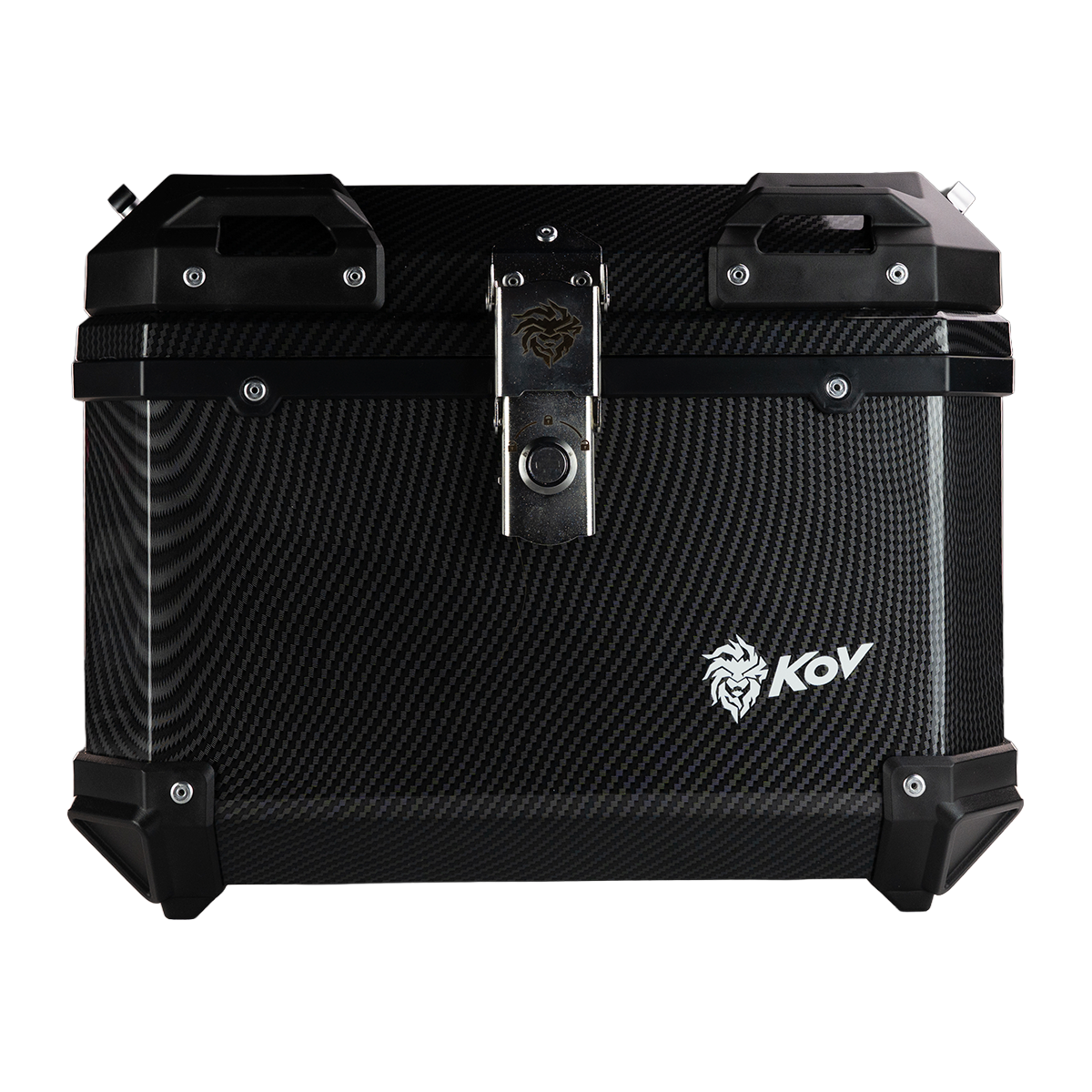 MALETERO TOP CASE CARBON CON RESPALDO 45 L Accesorios KOV + de motociclista