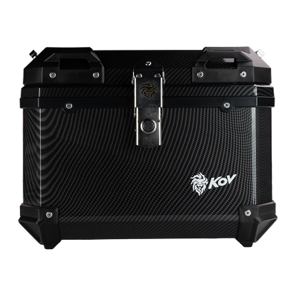 MALETERO TOP CASE CARBON CON RESPALDO 45 L Accesorios KOV + de motociclista