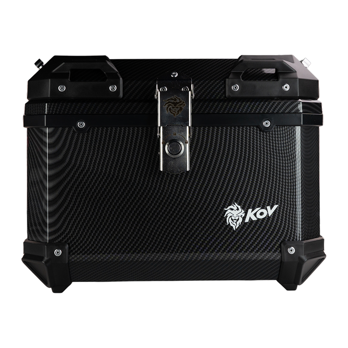 MALETERO TOP CASE CARBON CON RESPALDO 45 L Accesorios KOV + de motociclista