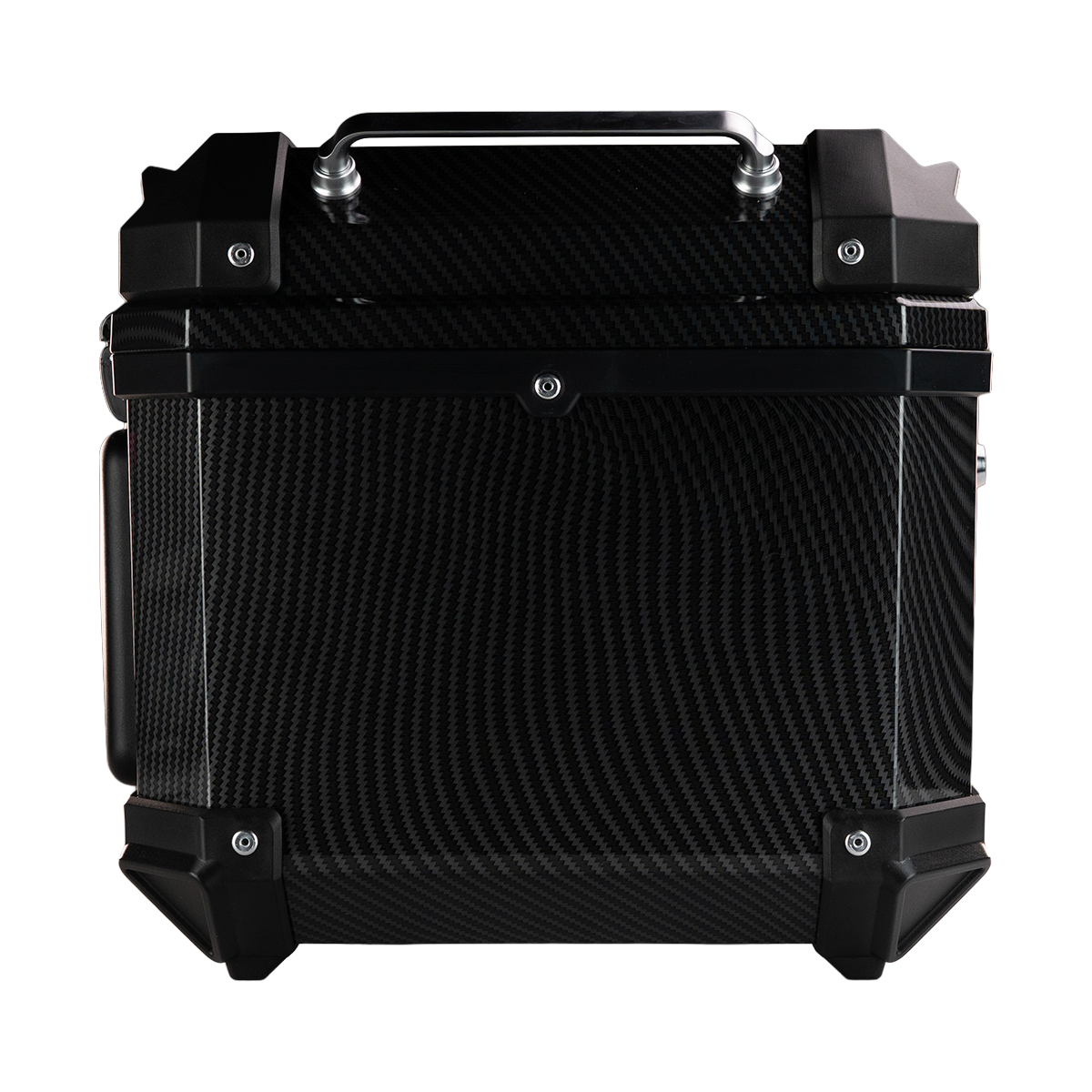 MALETERO TOP CASE CARBON CON RESPALDO 45 L Accesorios KOV + de motociclista
