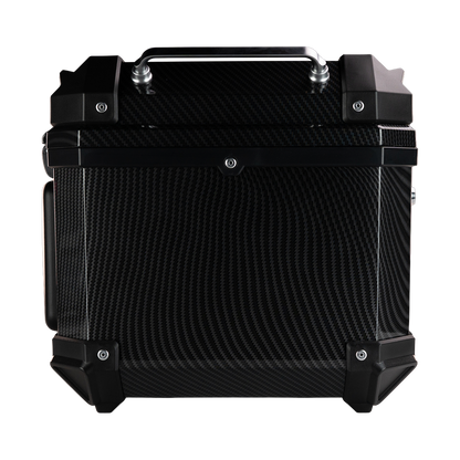 MALETERO TOP CASE CARBON CON RESPALDO 45 L Accesorios KOV + de motociclista