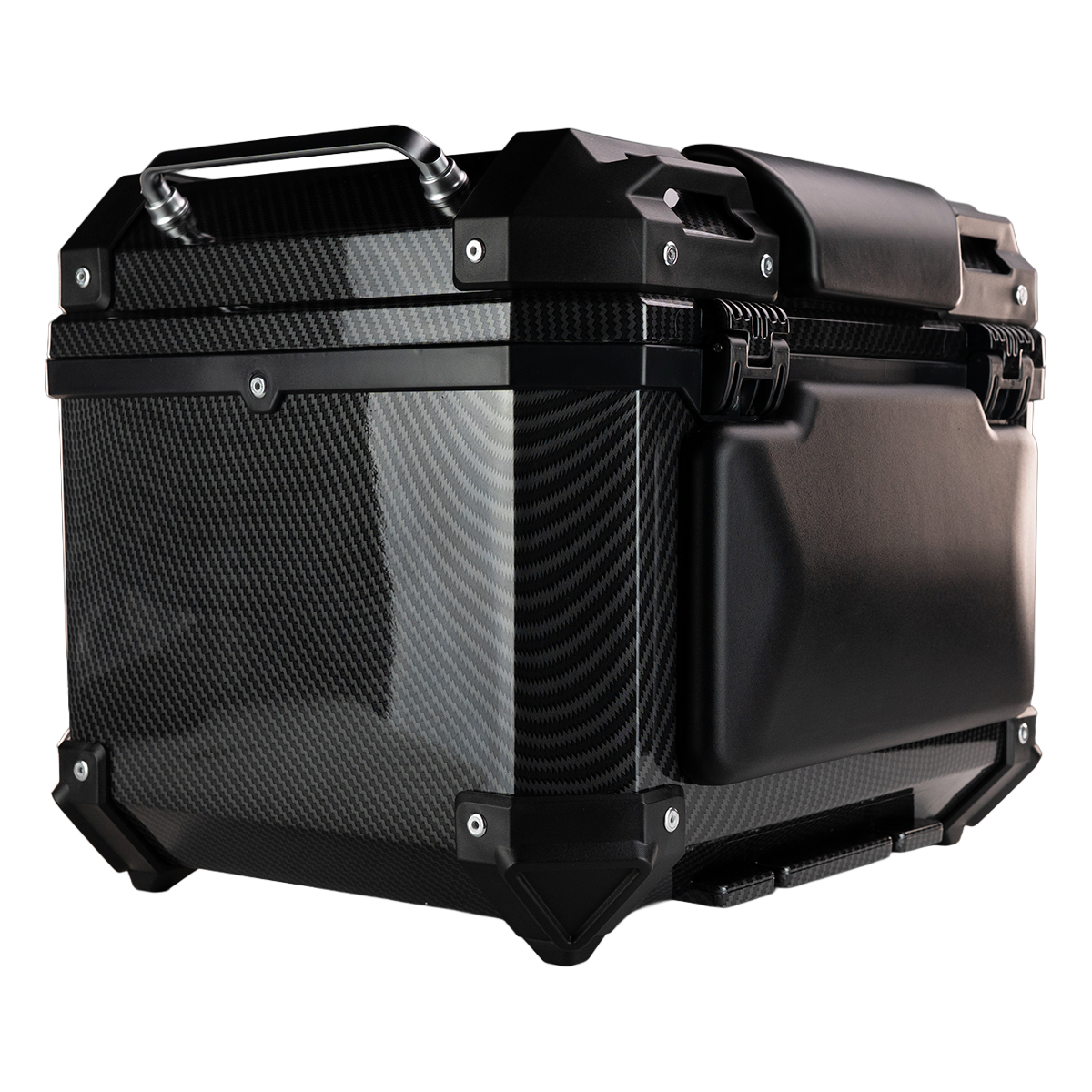 MALETERO TOP CASE CARBON CON RESPALDO 45 L Accesorios KOV + de motociclista