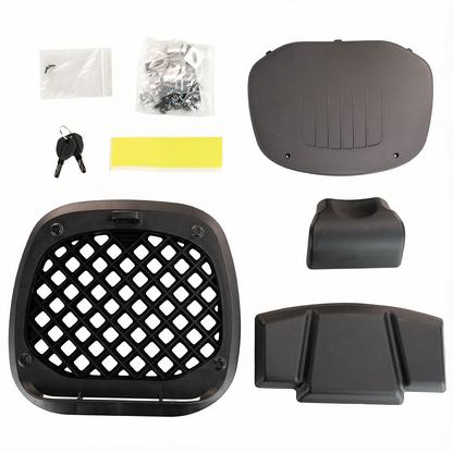 MALETERO TOP CASE BLACK CON RESPALDO 45 L Accesorios KOV + de motociclista