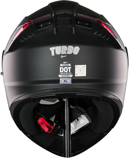 CASCO TURBO NEGRO MATE CON LUZ LED Cascos KOV + de motociclista