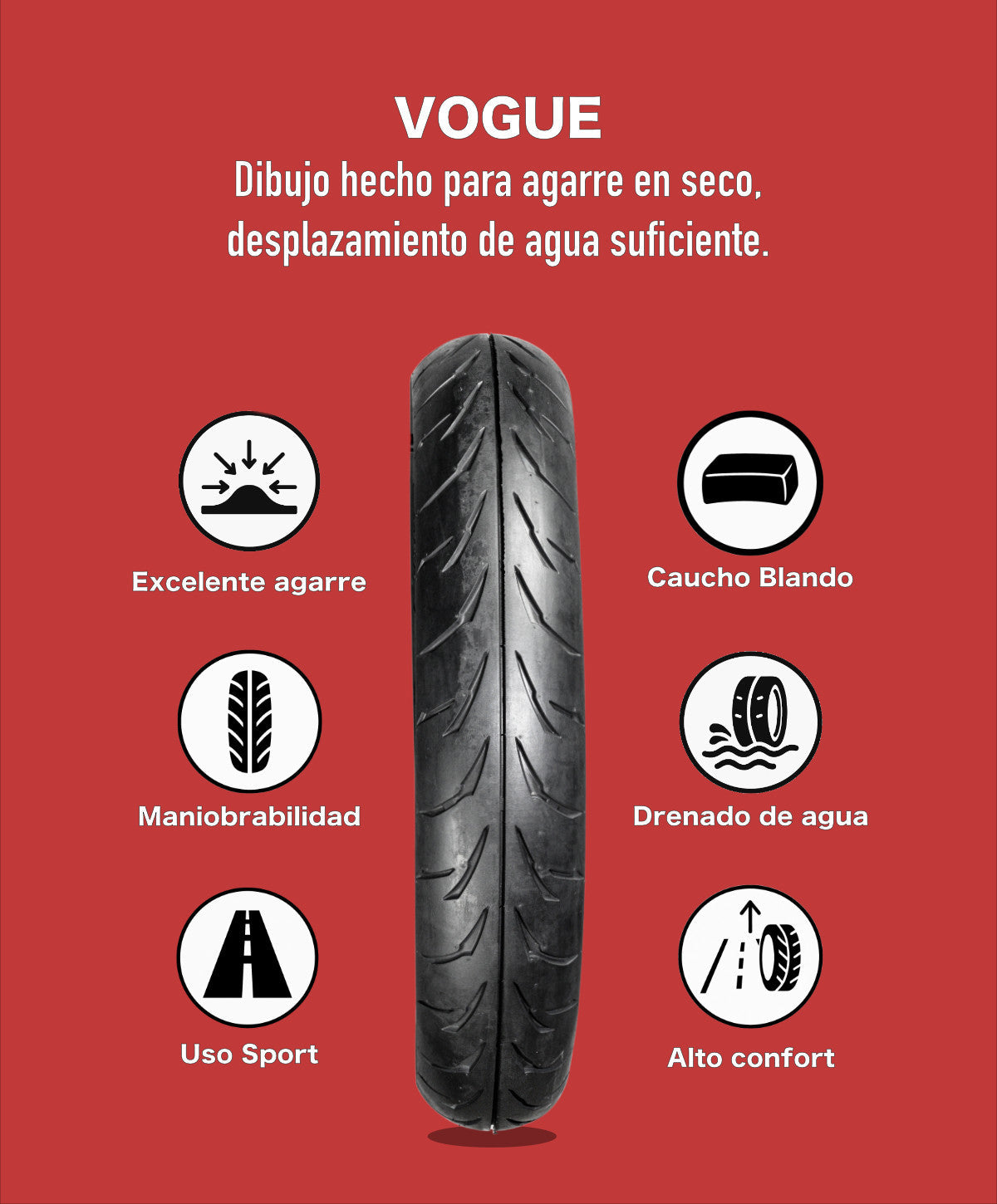 KOV TIRES VOGUE Llanta KOV + de motociclista