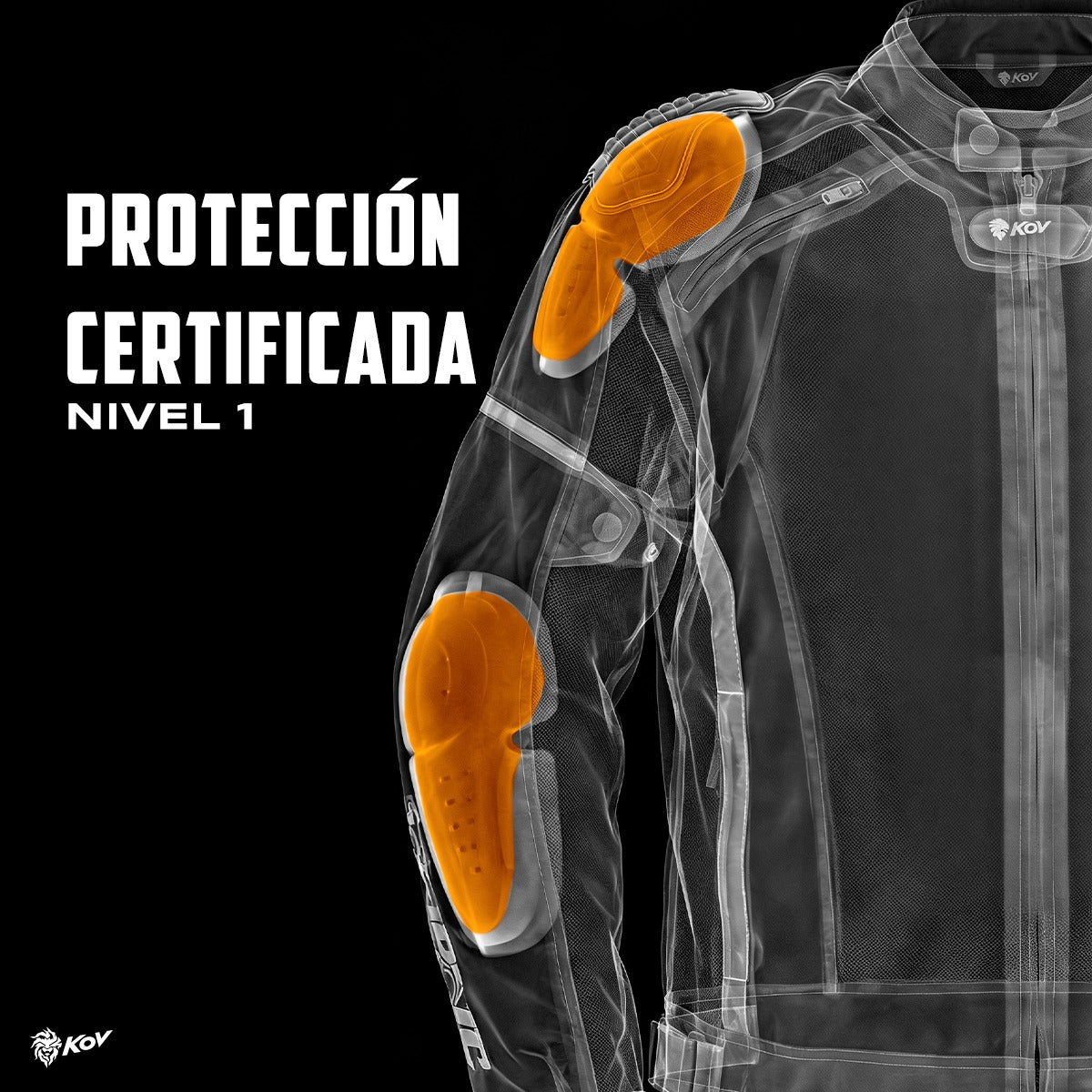 CHAMARRA STORM NEON ROJA KOV + de motociclista