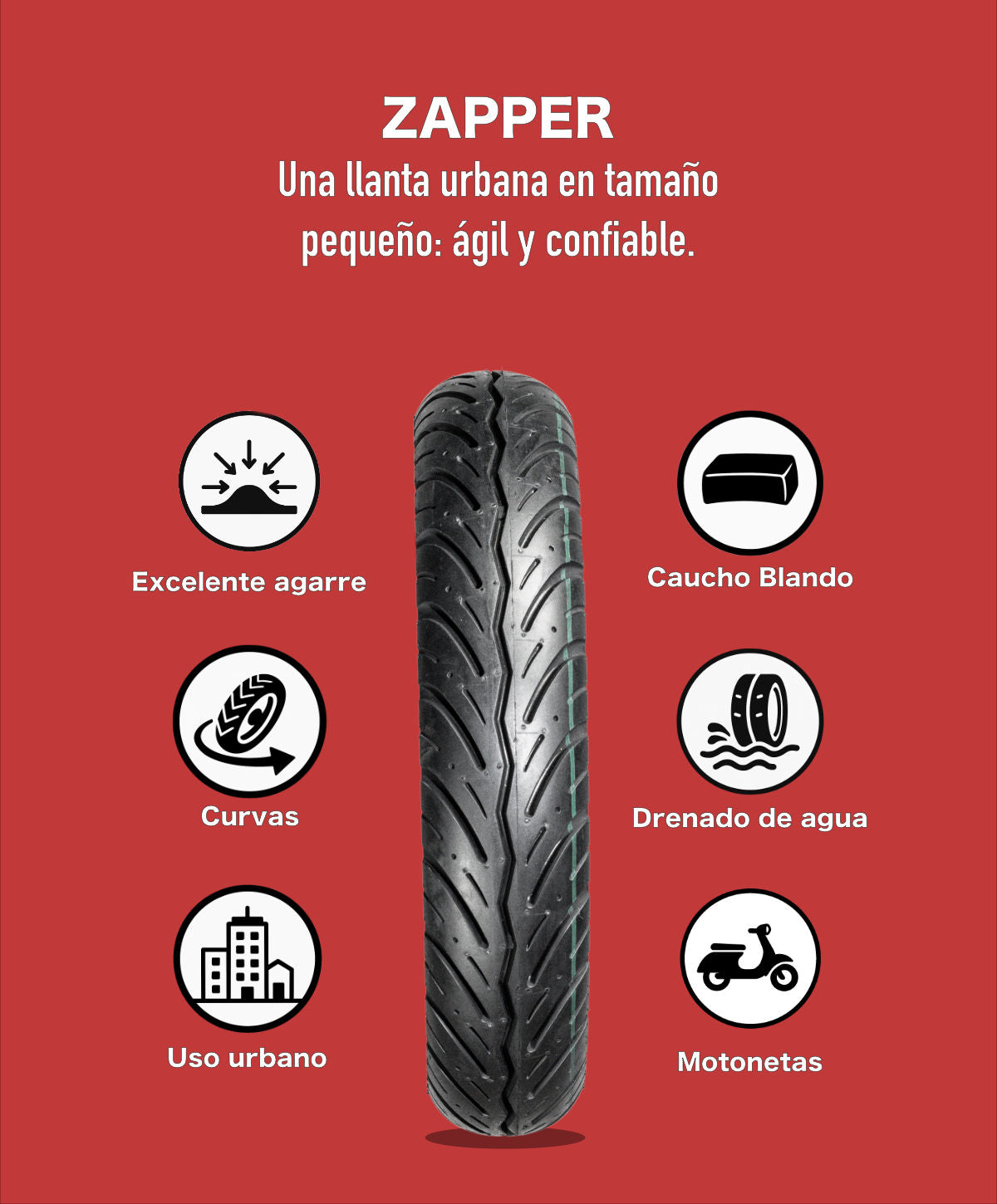 KOV TIRES ZAPPER Llanta KOV + de motociclista